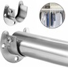 Stainless Steel U Shape Hardware Closet Pole Socket with Screws