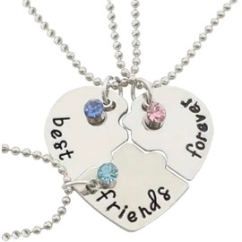 Generic 3 Collares Unidos En Forma De Corazon De Ropecabezas Para Formar Mejores Amigos Por Siempre Una Alianza De 3 Personas Con Este Simbolo De Amistad Eterna El Mejor Regalo Para Esas Personas Super Especiales!!, 30 CM+