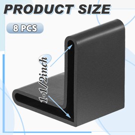 8 Pcs 1.5 Inch Bed Frame End Caps Rubber Angle Iron Caps L Shape Bed Frame Cover Feet Black Bed Frame Corner Guard Anti Slip Furniture Leg Protectors for Metal Leg Shelf Home