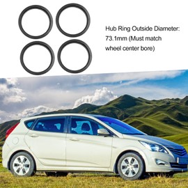 A ABSOPRO Hub Centric Rings 73.1 to 64.1mm Plastic Black (Set of 4)