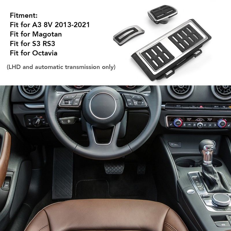 Foot Pedal Set Accelerator Brake Footrest Pads Anti Skid Rubber