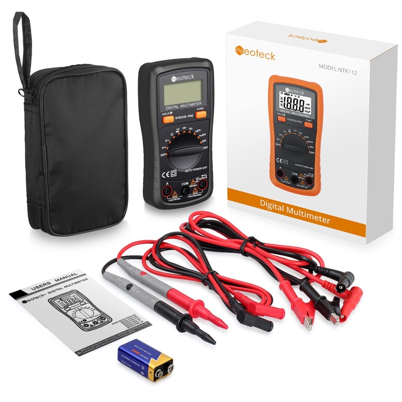 Neoteck Auto Ranging Digital Multimeter, AC/DC Amp Ohm Voltage Tester