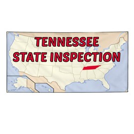 Vinyl Banner Multiple Sizes Tennessee State Inspection Business Outdoor Weatherproof Industrial Yard Signs Blue 4 Grommets 24x48Inches