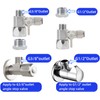 Feed Water Adapter Water Line Splitter,Brass Water Supply Valve,Faucet Valves,Feed