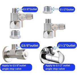 Feed Water Adapter Water Line Splitter,Brass Water Supply Valve,Faucet Valves,Feed Water Adapter for Refrigerators, Ice maker, Reverse Osmosis,RO Water Filter Systems