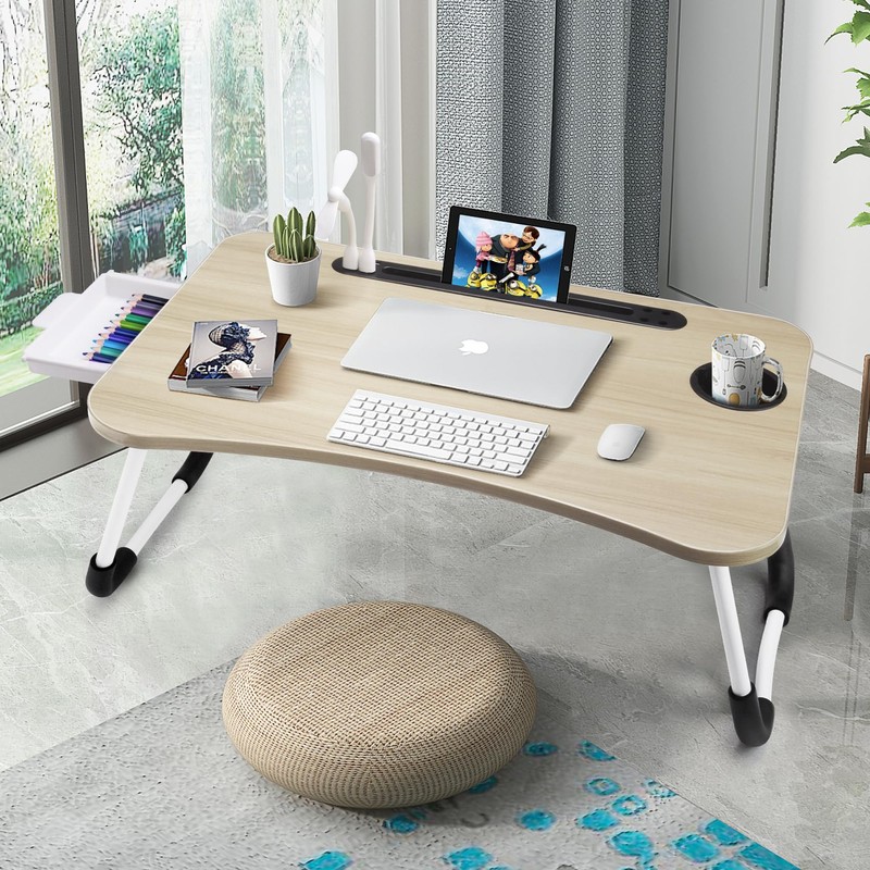 Slendor Lap Desk with Tablet Slot, Foldable Laptop Table with