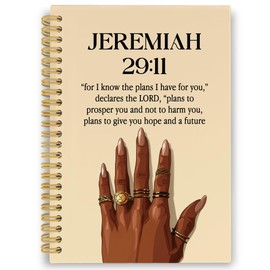XPH Christian Spiral Notebook, Jeremiah 29:11 Bible Verse Journaling Notebooks for Note Taking, Religious Hardcover Journal for Writing 160 Pages 5.5 x 8.3 Inch, Christian Gifts for Black Women