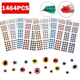 1464pc Fishing Lure Eyes 3mm-4mm-5mm-6m