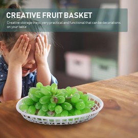 DOITOOL 4PCS Fast Food Baskets Bread Baskets for Serving Reusable Food Baskets Oval Serving Baskets for Fruit,Burgers, Sandwiches, Hot Dog, Chip, BBQ 9.44 x 6.10X1.77 Inch