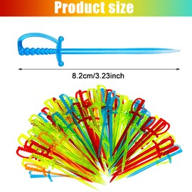 1000 Pieces Plastic Cocktail Swords Picks Fruit Drink Picks Bulk Colorful Appetizer Skewers Toothpicks Pack for Pirate or Under the Sea Themed Family Party Bar