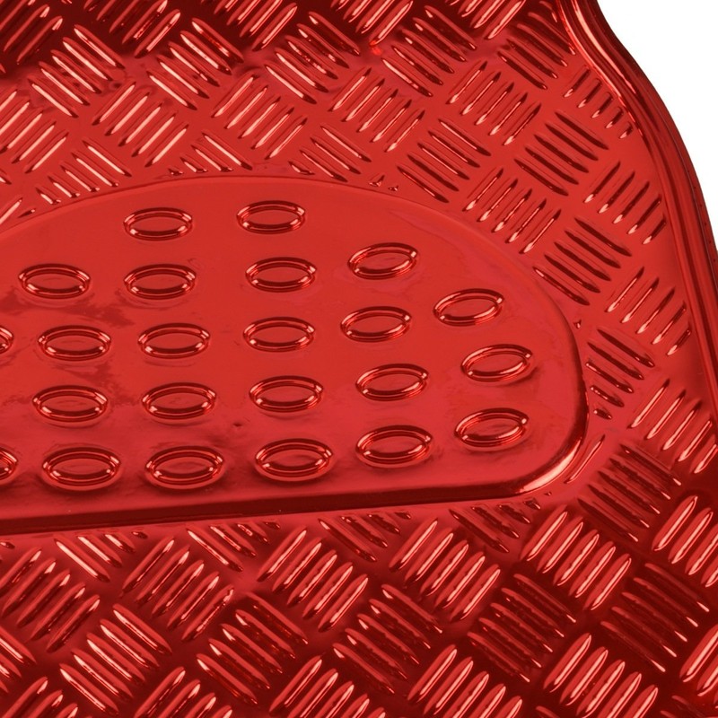 BDK Metallic Chrome Car Floor Mats All-Weather Universal Fit Automotive