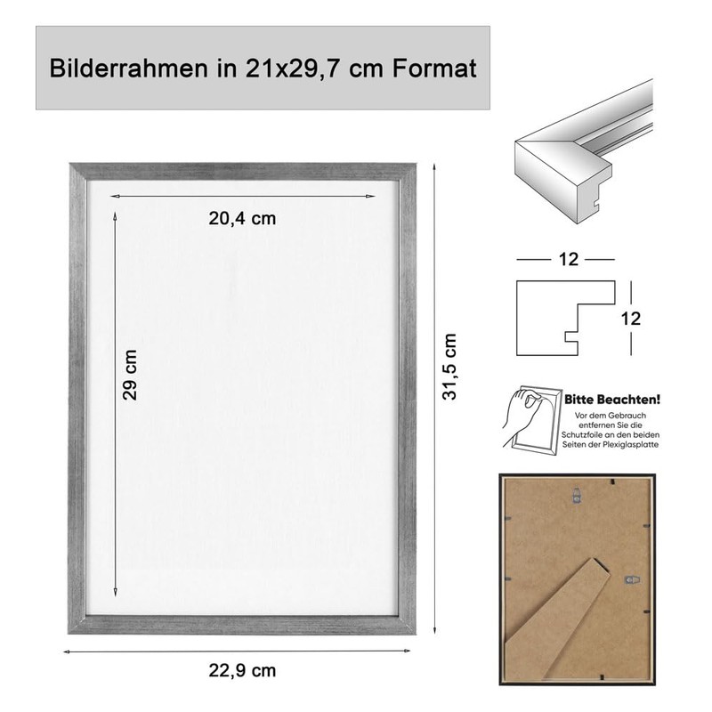 IDEAL TREND Plexi S111 Wooden Document Picture Frame Certificate Diploma