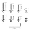 115 Piece M8 Screws Set, M8 Countersunk Screws Set, Flat