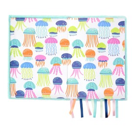 iscream Plush Fur Book-Bound Lined-Page 8.5" Ribbon Accent Journal - Joyous Jellyfish