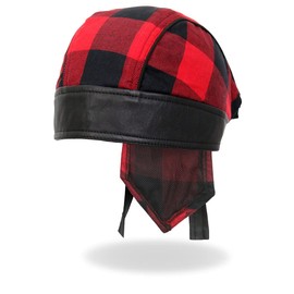 Hot Leathers HWH1108 Red Buffalo Plaid Headwrap - One Size Fits Most