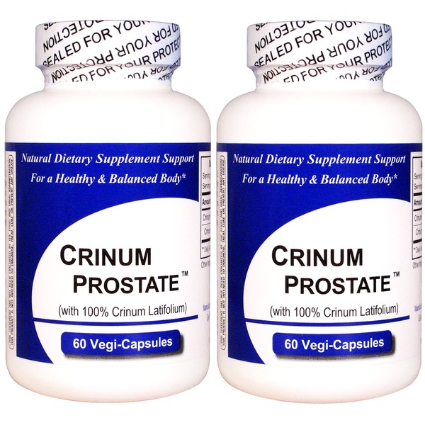 Crinum Prostate 2-Pack (120 Total Capsules) 100% Concentrated Vietnamese Crinum Latifolium, Contains NO Synthetic fillers Such as Silicon Dioxide, Talc, Magnesium Sterate, etc.