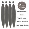 Grey Boho Braiding Hair Pre stretched Curly Braiding Hair Extensions