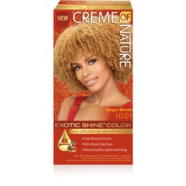 Creme of Nature Exotic Shine Hair Color by Creme of Nature, 10.01 Ginger Blonde, with Argan Oil from Morocco, 1 Application