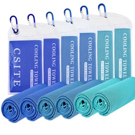 CSITE 6 Pack Cooling Towels (47"x12") for Neck and Face, Ice Towel for Hot Weather, Soft Breathable Chilly Gym Towels, Microfiber Towel for Work Out, Yoga, Running, Camping & More Activities