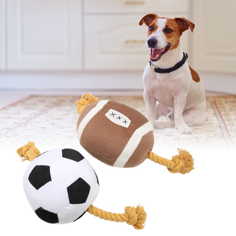 Football Dog Toy Outdoor Interactive Fun Cotton Rope Football Puppy