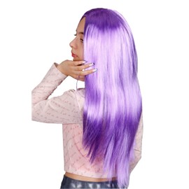 Matissa WOMEN'S LADIES LONG STRAIGHT WIG FANCY DRESS COSPLAY WIGS POP PARTY COSTUME (Purple)