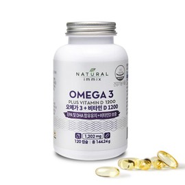 Natural Emix Omega 3 + Vitamin D 1200, 120 tablets, 1 piece / 내추럴이믹스 오메가3 + 비타민D 1200, 120정, 1개