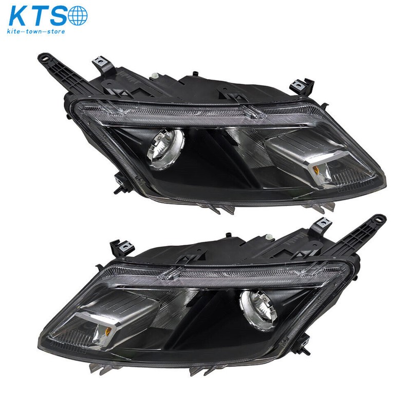 SEBLAFF Fit For 2010-2012 Ford Fusion Black Halogen Headlights Headlamps