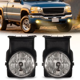 Shocklight Fog Lights Compatible with 2003 2004 2005 2006 GMC Sierra 1500 2500 3500, Clear Lens Fog Lamps Left+Right Side