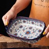 ONECCI Baking Dish Ceramic Baking Pan Blue Casserole Dish Rectangular