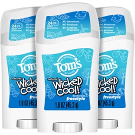 Tom’s of Maine Freestyle Wicked Cool! Natural Deodorant for Tweens, Aluminum Free Deodorant Stick, 1.6 oz (3 Pack)