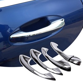 DIYUCAR For Benz A-Class A180 A200 A250 W177 V177 2019 2020 2021 Car ABS Chrome Door Handle Cover Trim Left Hand Drive Accessories (Polished Silver)