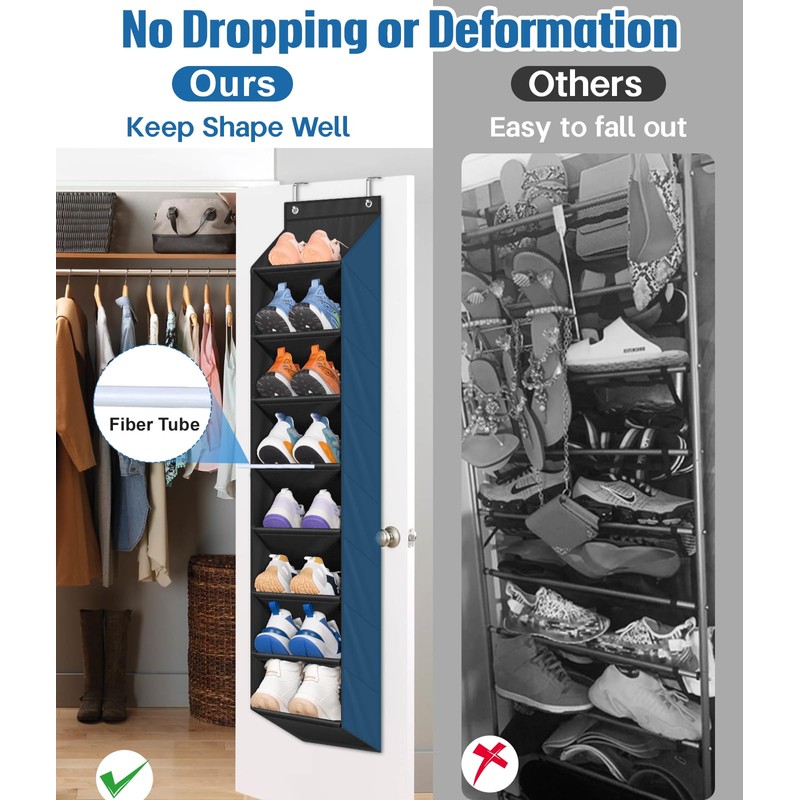 SLEEPING LAMB 2 Pack Narrow Over The Door Shoe Organizer