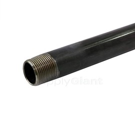 SUPPLY GIANT QDCM1216-5 PCBL1216-5 Pipe, 1/2" x 16", Black