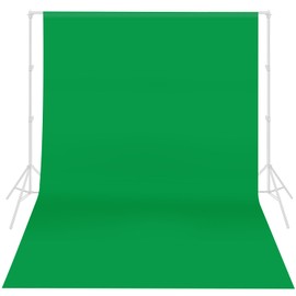 HEMMOTOP Green Screen Backdrop, 6x9 ft Greenscreen Background for Streaming, Seamless Polyester Green Photo Backdrop Fabric Sheet for Photography, Video Recording (Backdrop only)