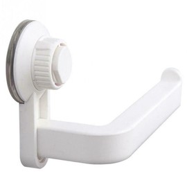 Durable Roll Toilet Paper Holder Wall Mounted Roll Tissue Box Bathroom Storage Suction Cup Creative Tissue Hook(5.7inch,White)