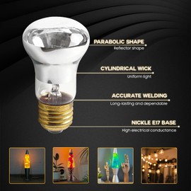 Seentech R39 E17 25W 120V Reflector Incandescent Bulb – Adjustable Warm White Light Ideal Replacement for Lava Lamps and Glitter Lamps (Pack of 4)