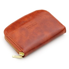 [ABIES] ABIES L.P. Made in Japan Vintage Wax Leather Genuine Leather Round Zipper Coin Purse