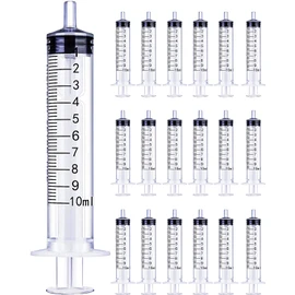 HaBeuniver 10ml Luer Slip Syringe with Measurement - 30 Pack - Bulk Package, Disposable - Plastic Syringe for Scientific Labs, Feeding Pets, Refilling and Measuring Liquids