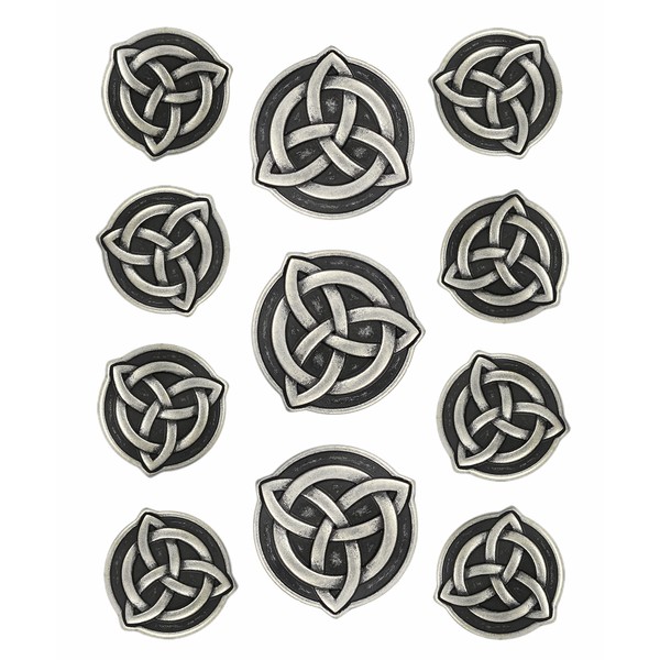Bezelry Celtic Trinity Knot Metal Shank Buttons. Blazer Button Set.