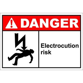 Electrocut?ion Risk Danger OSHA/ANSI Label Vinyl Decal Sticker Kit OSHA Safety Label Compliance Signs 8"