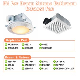 Hiorucet JA2B104N Vent Fan Motor Replacement for Broan Nutone 86933, 86933-000, 8693000, 86933000, 40933 Bathroom Exhaust Fan Motor for Nutone 8664RP, 8663RP, 8673RP, 676-D, 2676F-A, 5KSM84DFK120P.