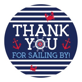 Ahoy It's a Boy Baby Shower - Nautical Thank You Stickers - 40 Count (Thank You Stickers)