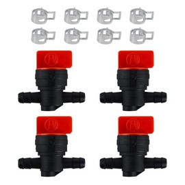4-Piece Fuel Stop Valve and 8 Clamps, High Temperature Resistant and Leak-Proof Design, Fuel Equipment Accessories, Lawn Mower Adjustment Switch.