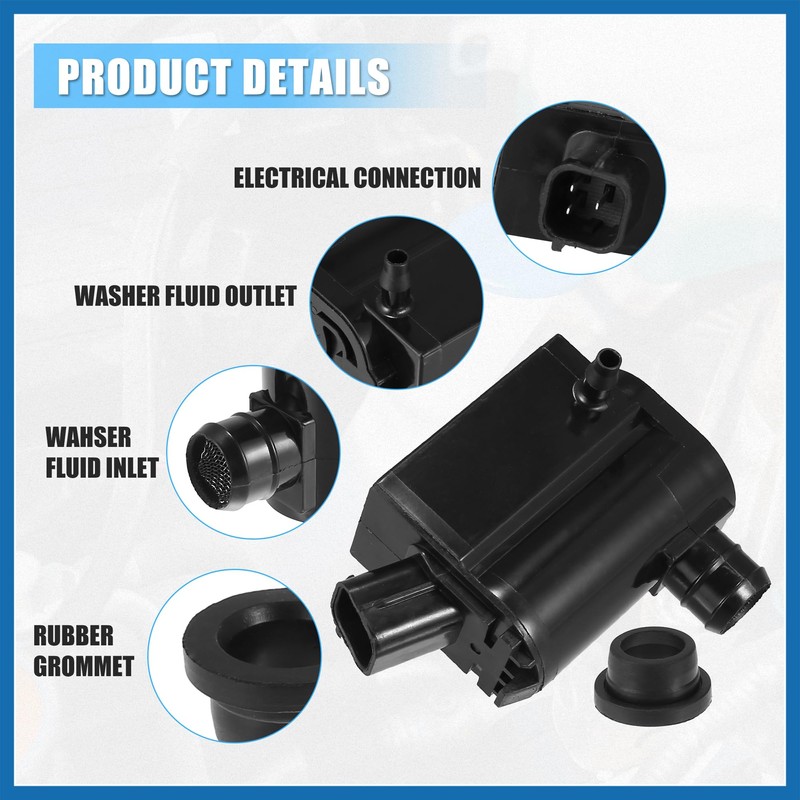 A ABSOPRO Windshield Washer Motor Pump for Kia Sorento -