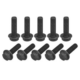 sourcing map Pack of 10 Serrated Hex Flange Screws M10 x 35 mm 10.9 Carbon Steel Screws