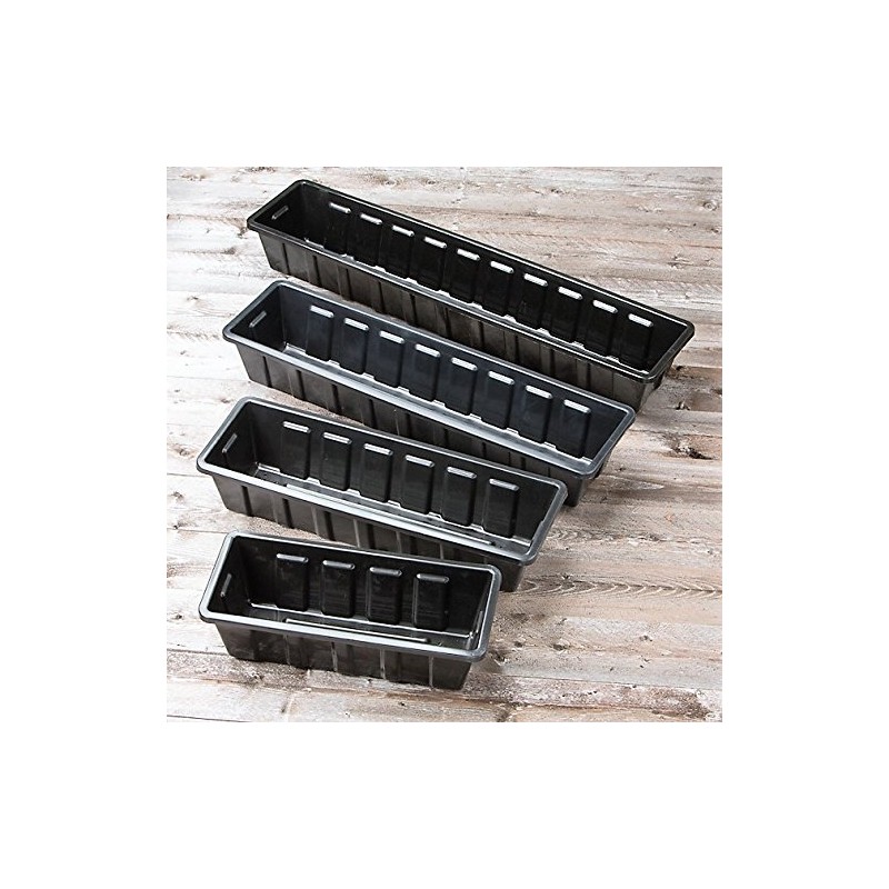 Poly-Pro Plastic Flower Box Planter, Black, 36-Inch