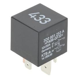 3D0951253A #433 12VDC 50A 1 Form C 5Pin Quick Connect Automotive Relay Compatible with 7N0951253, MEYLE 1008300015 5110001 012(4)-1H