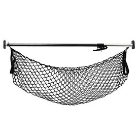 Mytee Products Ratcheting Cargo Bar, Adjustable 40" - 70" with Storage Net for Use in Pickup Truck Bed, SUV, and Small Trailers