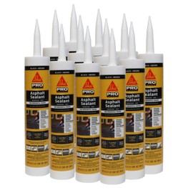 SIKA Sikaflex-410 Asphalt Sealant, Black, Self-Leveling Hybrid Sealant for Filling Cracks in Asphalt Driveways,Roadways and Pavements - 9 fl. oz. Cartridge,Fills Cracks up to 1.5 in. Wide(Pack of 12)