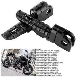 Footrests, for Kawasaki Ninja Z125 Z900 Yctze Pair of Front Foot Pegs black Aluminum Alloy Pedals Fit for Kawasaki Ninja Z125 PRO Z250/SL Z400 Z900